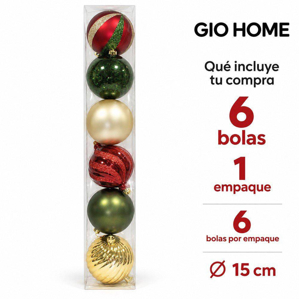 Set X 6 Bolas De 15Cm img #2