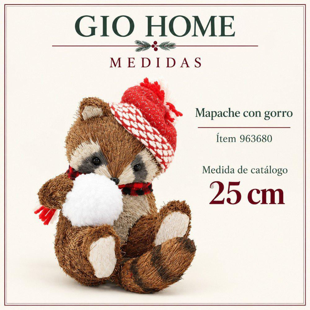 Mapache Escocés Acostado Con Gorro 25 Cm img #4