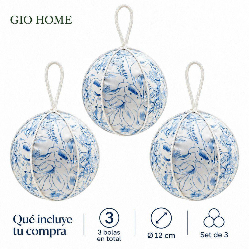 Pack X3 Bola Azul/Blanco 12Cm img #2