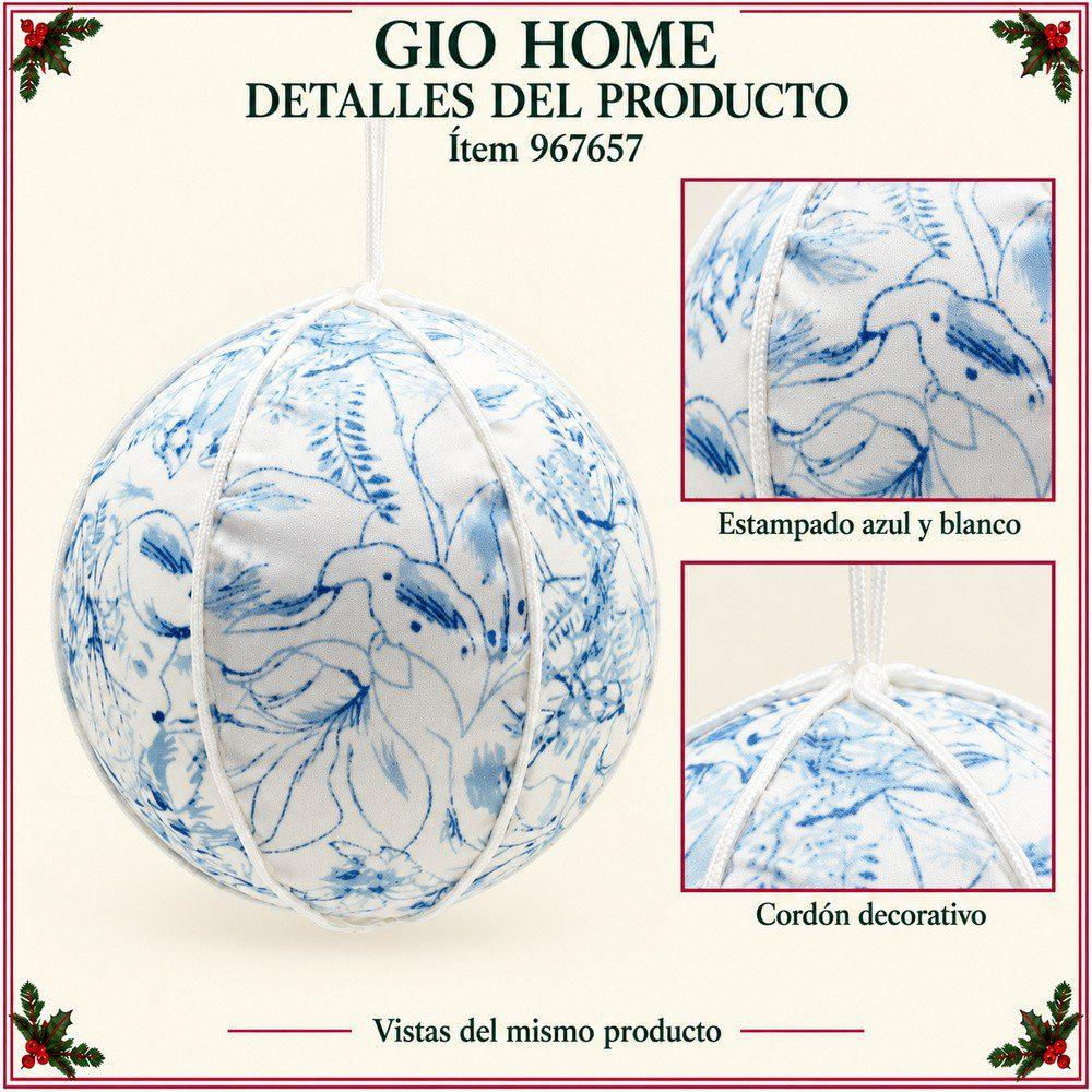 Pack X3 Bola Azul/Blanco 12Cm img #3