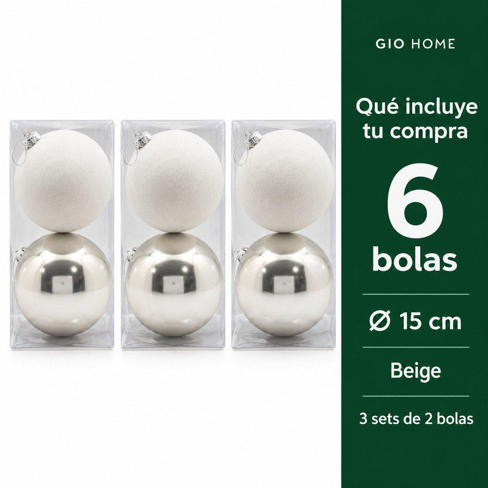 Pack X3 Bola Set X 2 Beige 15Cm img #2