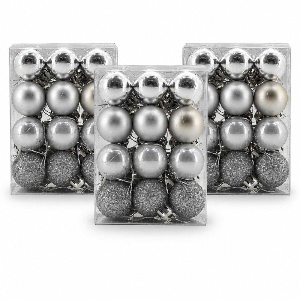 Pack X3 Set X 24 Bolas 3 Cm Plateado img #1