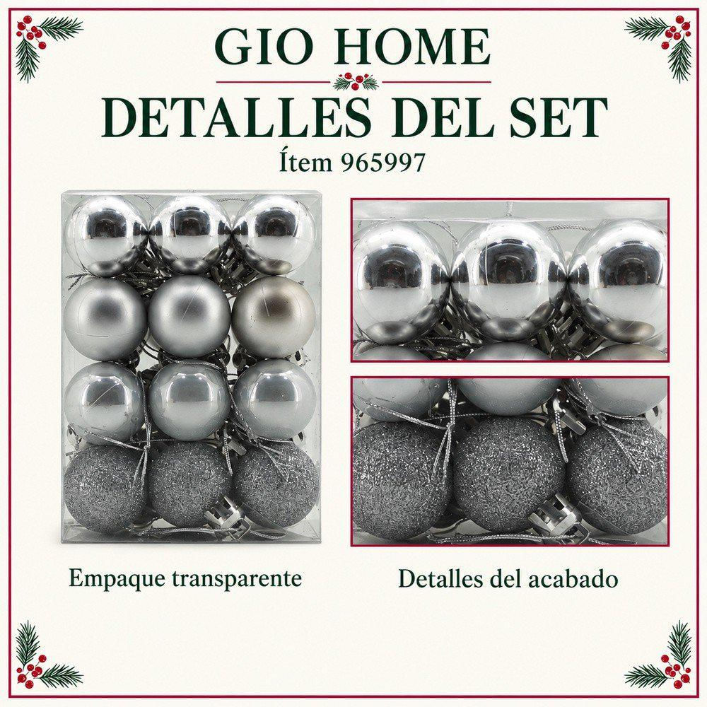 Pack X3 Set X 24 Bolas 3 Cm Plateado img #3