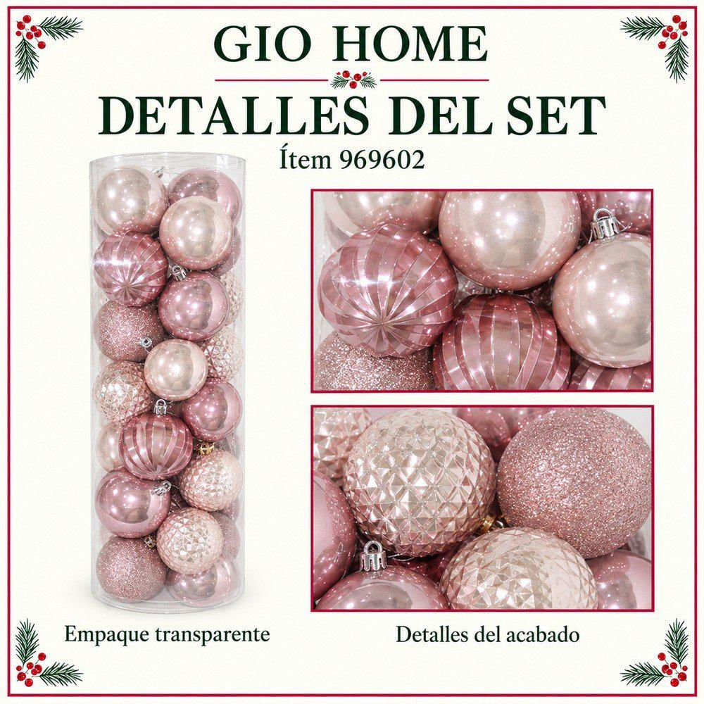 Set X 35 Bolas 8Cm Oro Rosa img #3