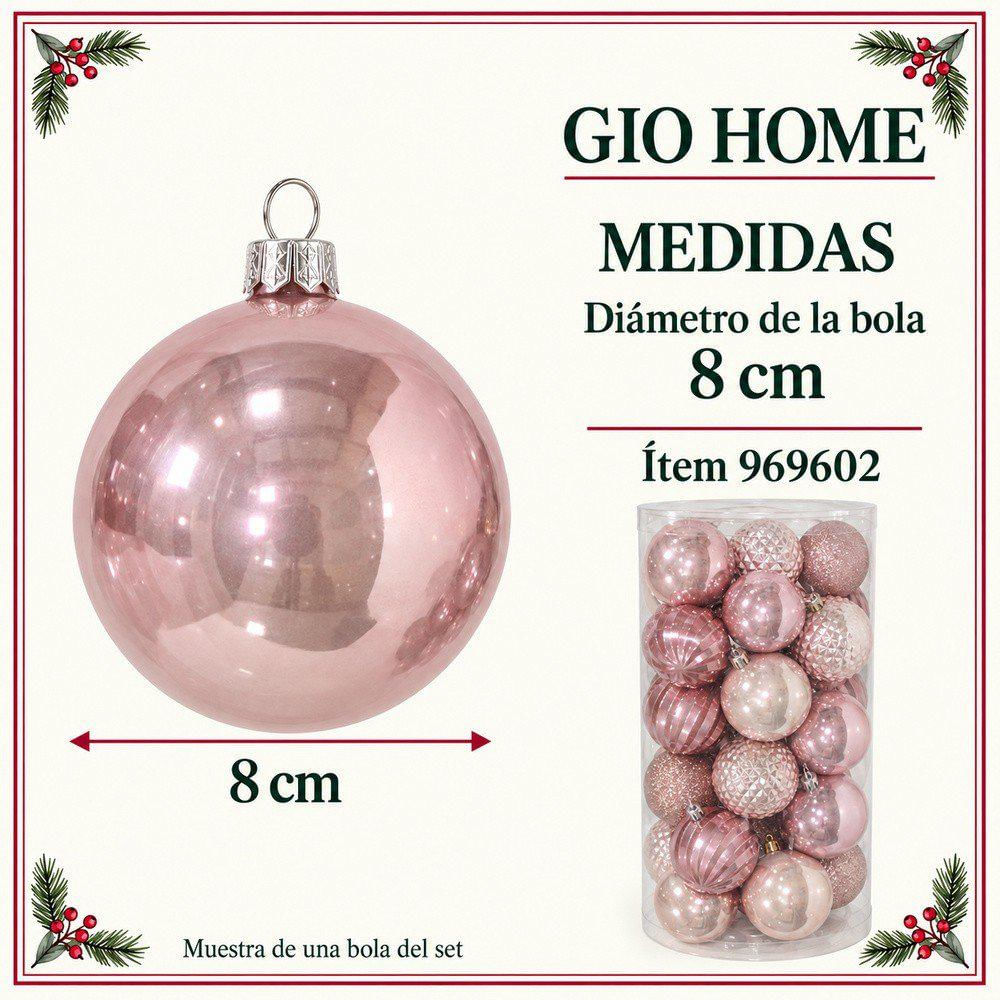 Set X 35 Bolas 8Cm Oro Rosa img #5