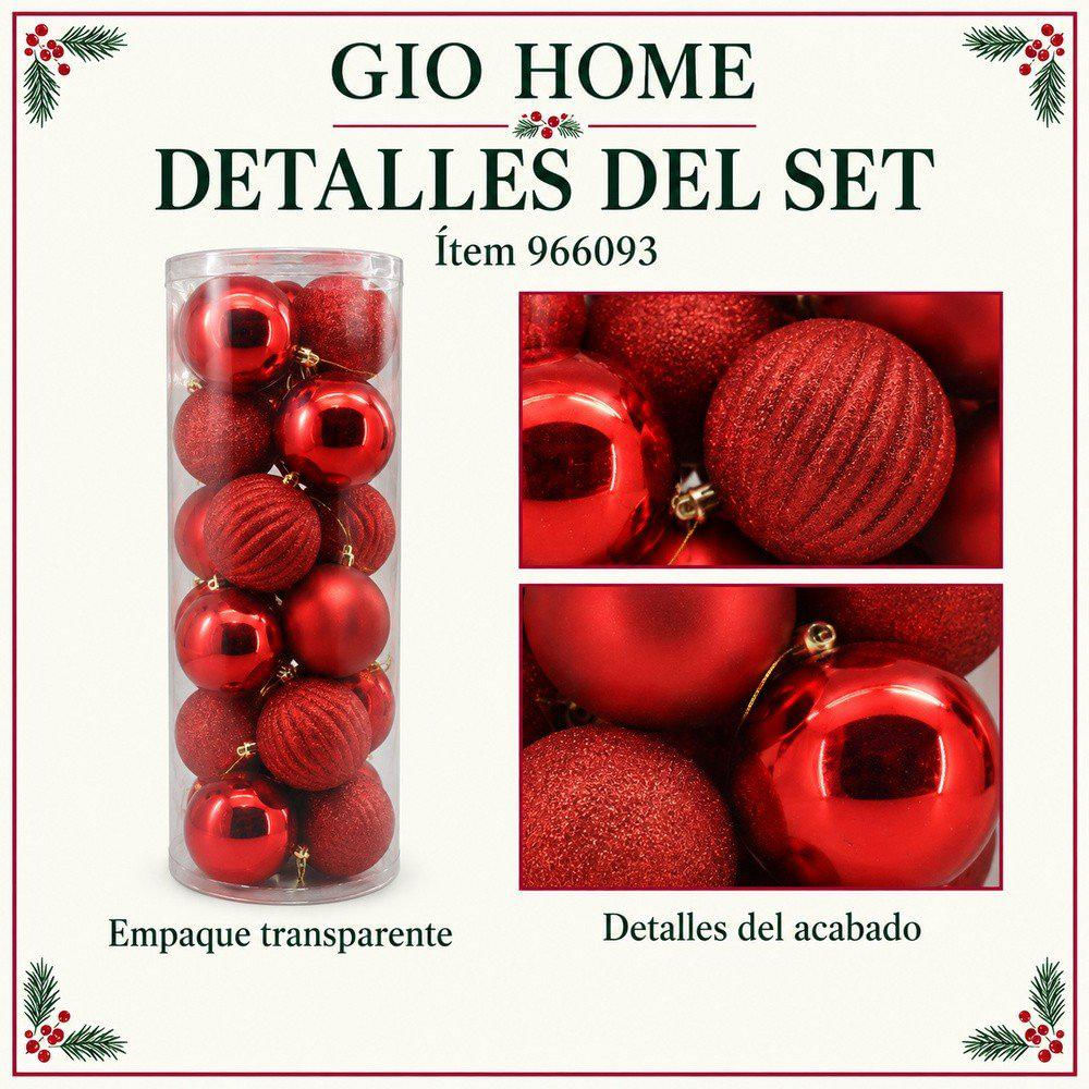 Set X 24 Bolas De 10 Cm Rojo img #3