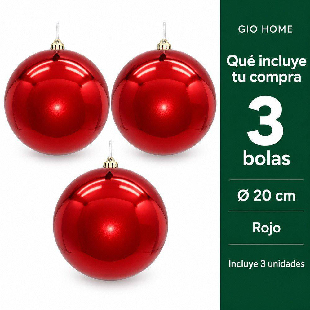 Pack X3 Bola Rojo 20Cm img #2