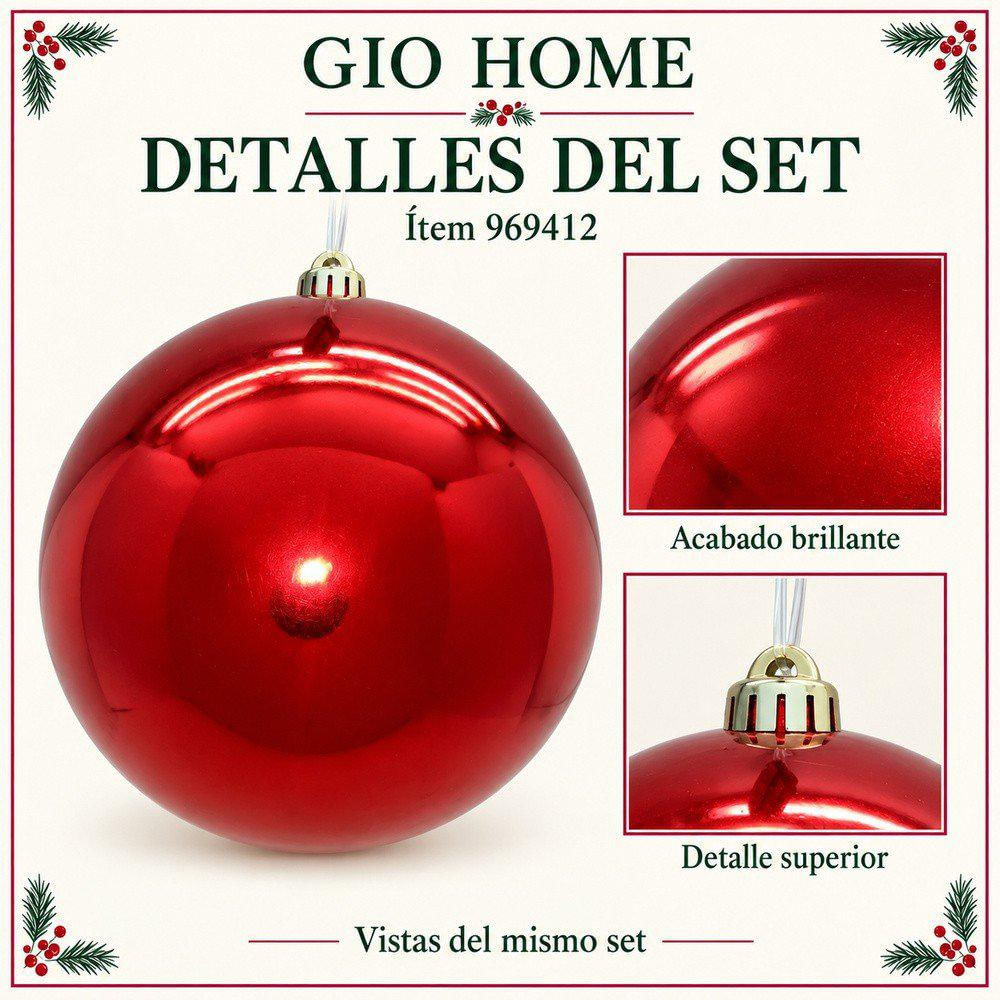 Pack X3 Bola Rojo 20Cm img #3