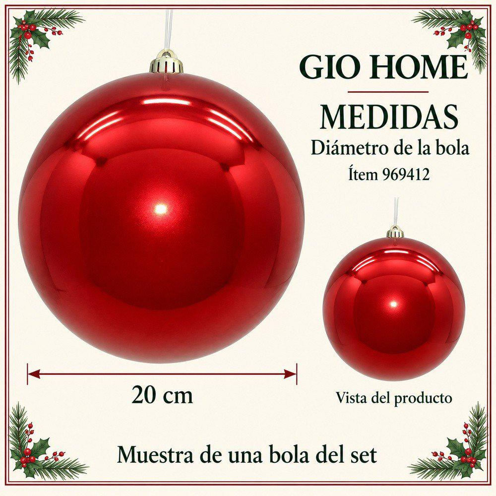 Pack X3 Bola Rojo 20Cm img #5