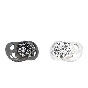 2x Chupo de Entretencion Negro Blanco 0-6m
