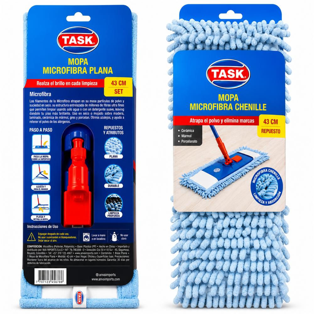 Set Mopa Chenille Limpieza Total Con Base Sin Cabo Task img #1