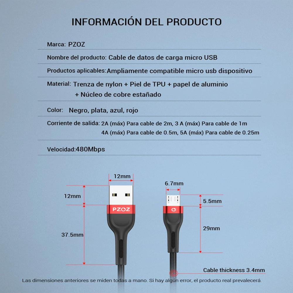 Cable Datos 2 Metro Carga Rapida 3.0 Microusb img #5