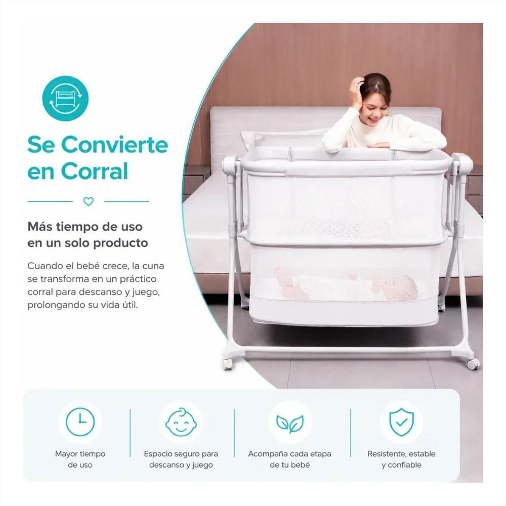 Cuna Corral Con Sensor De Movimiento Balanceo Automático img #4