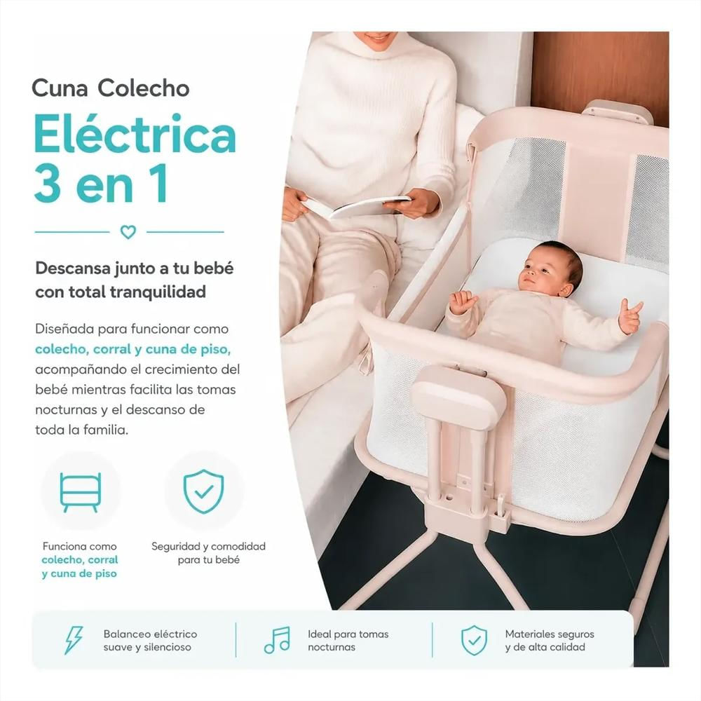 Cuna Corral Con Sensor De Movimiento Balanceo Automático img #5