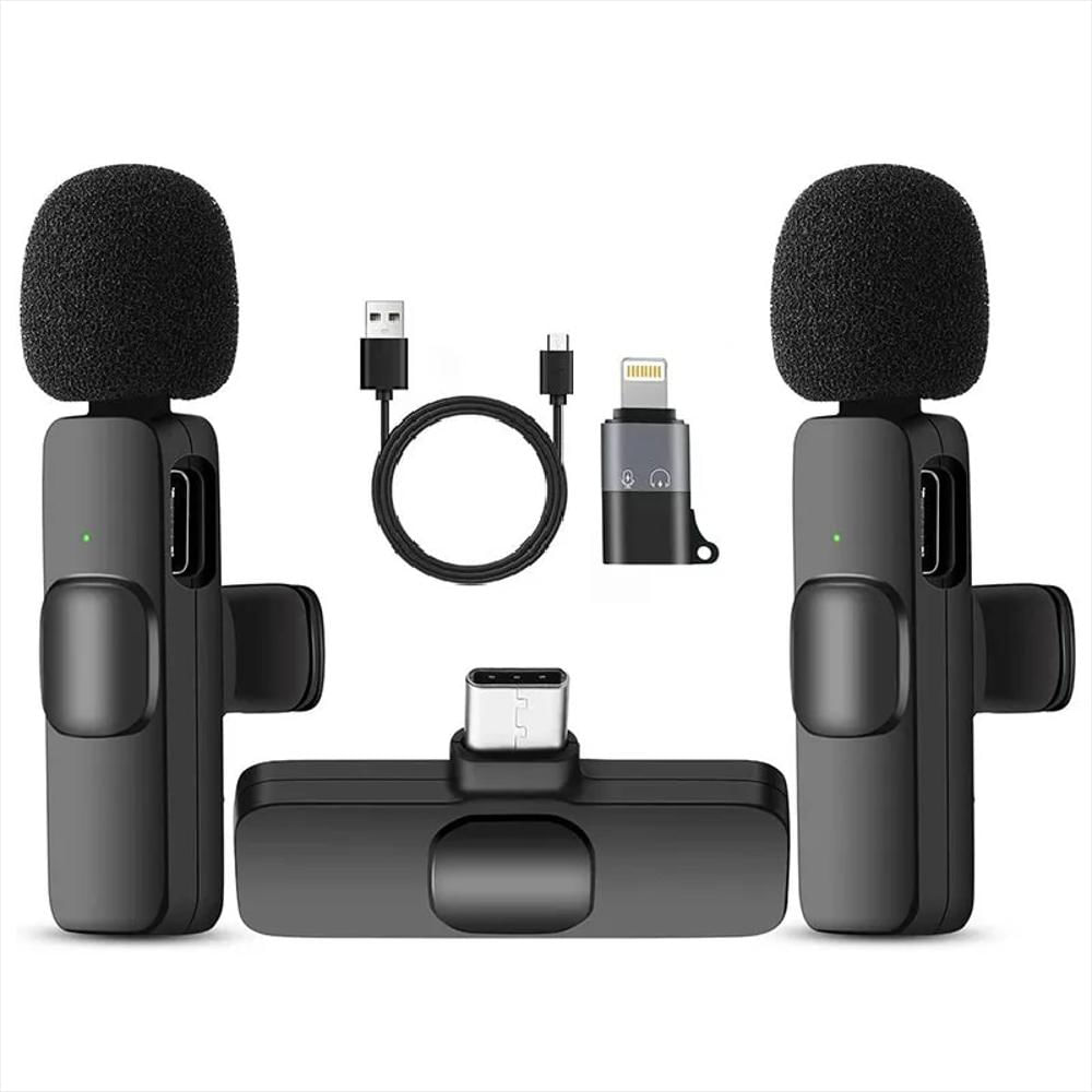 Microfonos Dobles Inalambricos Solapa Para Celular K9 Tipo C Lightning img #3
