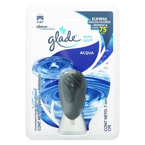 Ambientador GLADE auto aqua gris plata x7 ml