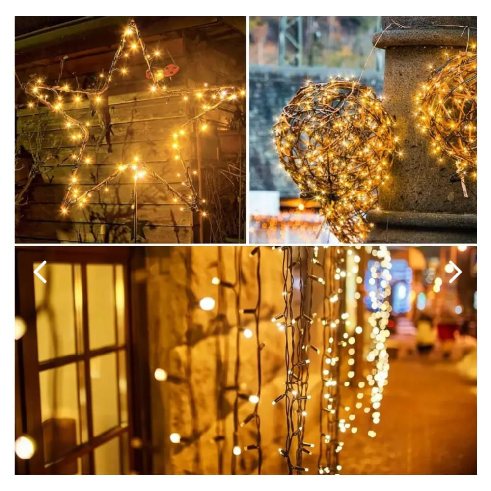 Luces Navideñas Palidas Con Panel Solar img #5