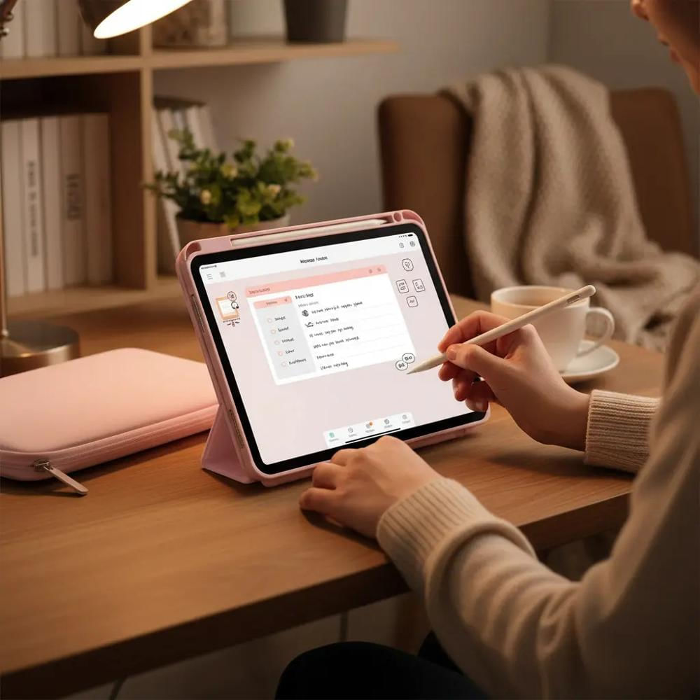 Smart Case Para Tablet Lenovo Idea Tab 11 Rosa Funda Lapiz img #3