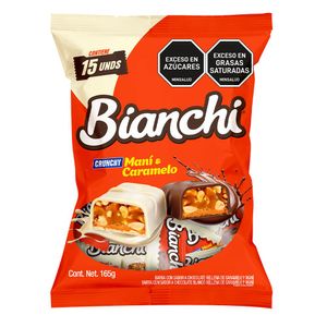Barritas BIANCHI Con relleno de caramelo y maní (165 gr)