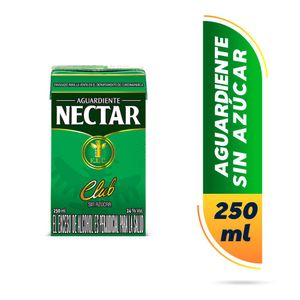 Aguardiente NECTAR club sin azúcar caja pequeña (250 ml)