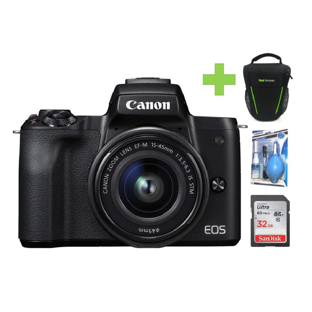 Cámara Canon Eos M50 24Mpx Kit 15 45+32Gb+Bolso+Kit Negra img #1
