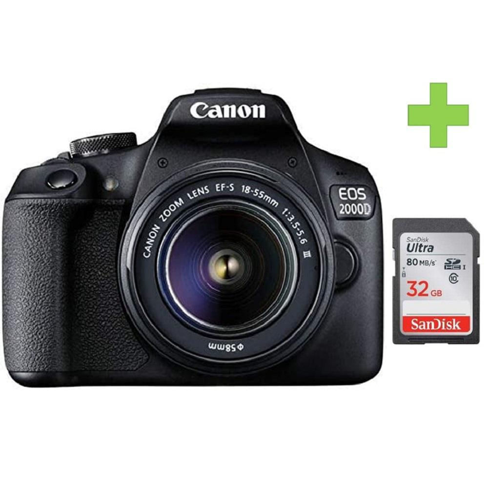 Cámara Canon Eos 2000D/T7 24Mpx 18 55Mm Full Hd+32Gb img #1