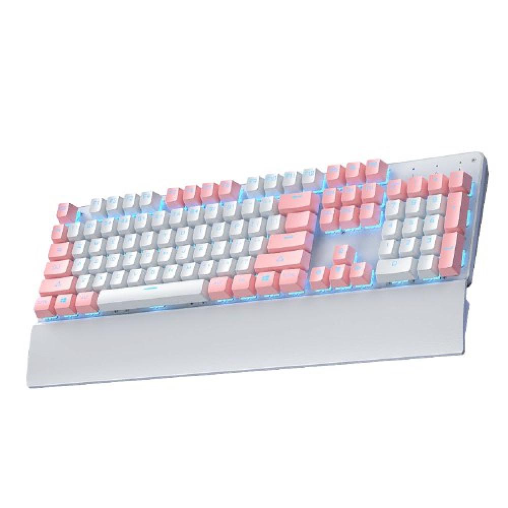 Teclado De Juegos Con Cable Azul Negro Interruptor Mecánico Teclado Mecánico img #1