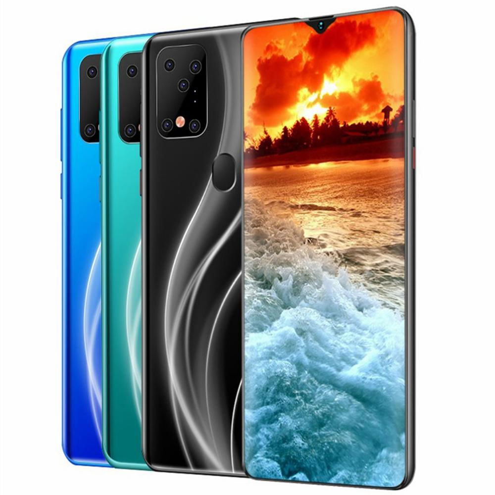 6,7 Pulgadas De Agua Caída En Pantalla Grande De La Huella Digital Para Desbloquear Smartphone Verde img #2