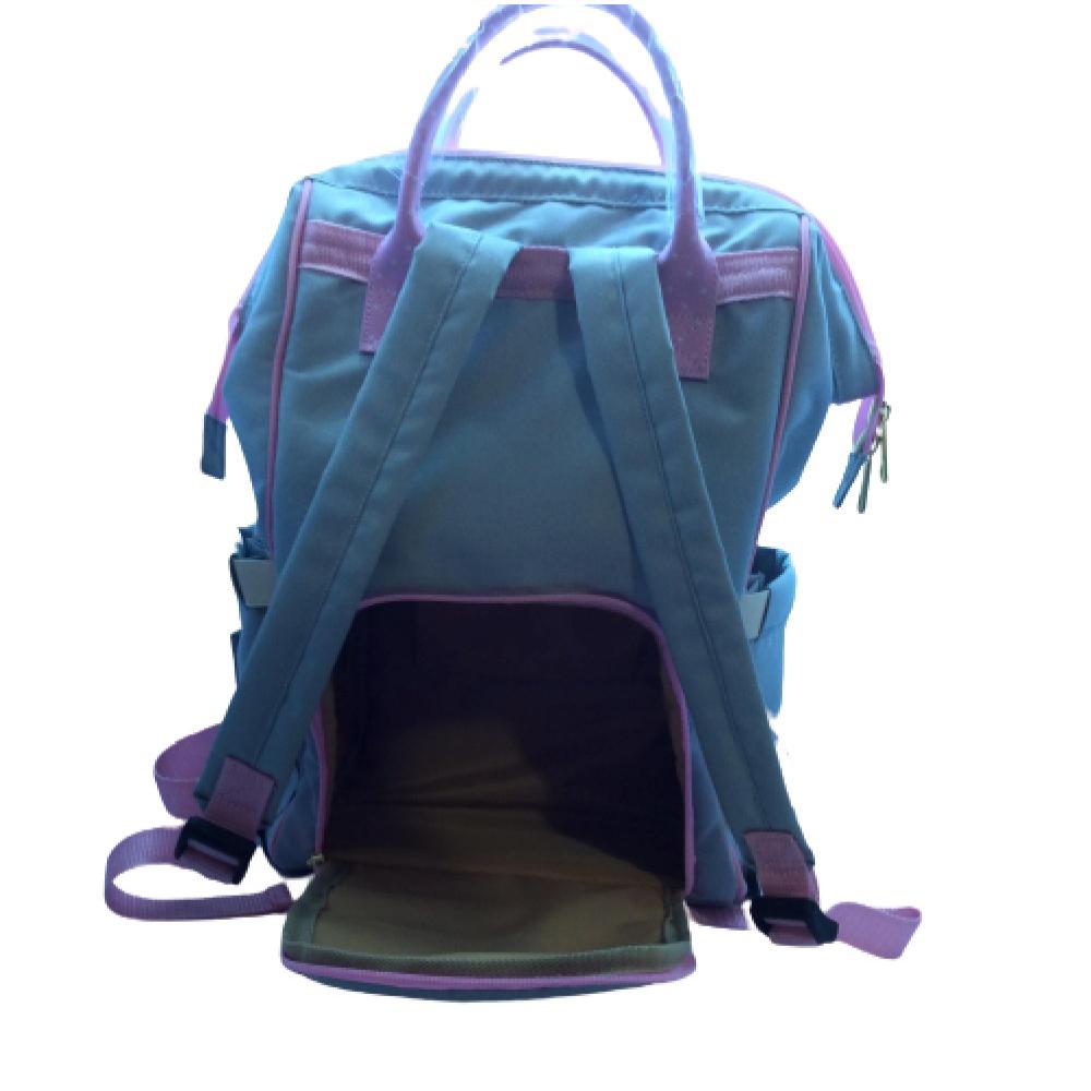 Pañalera Multifuncional Tipo Morral Materno - Rosa Y Gris img #2