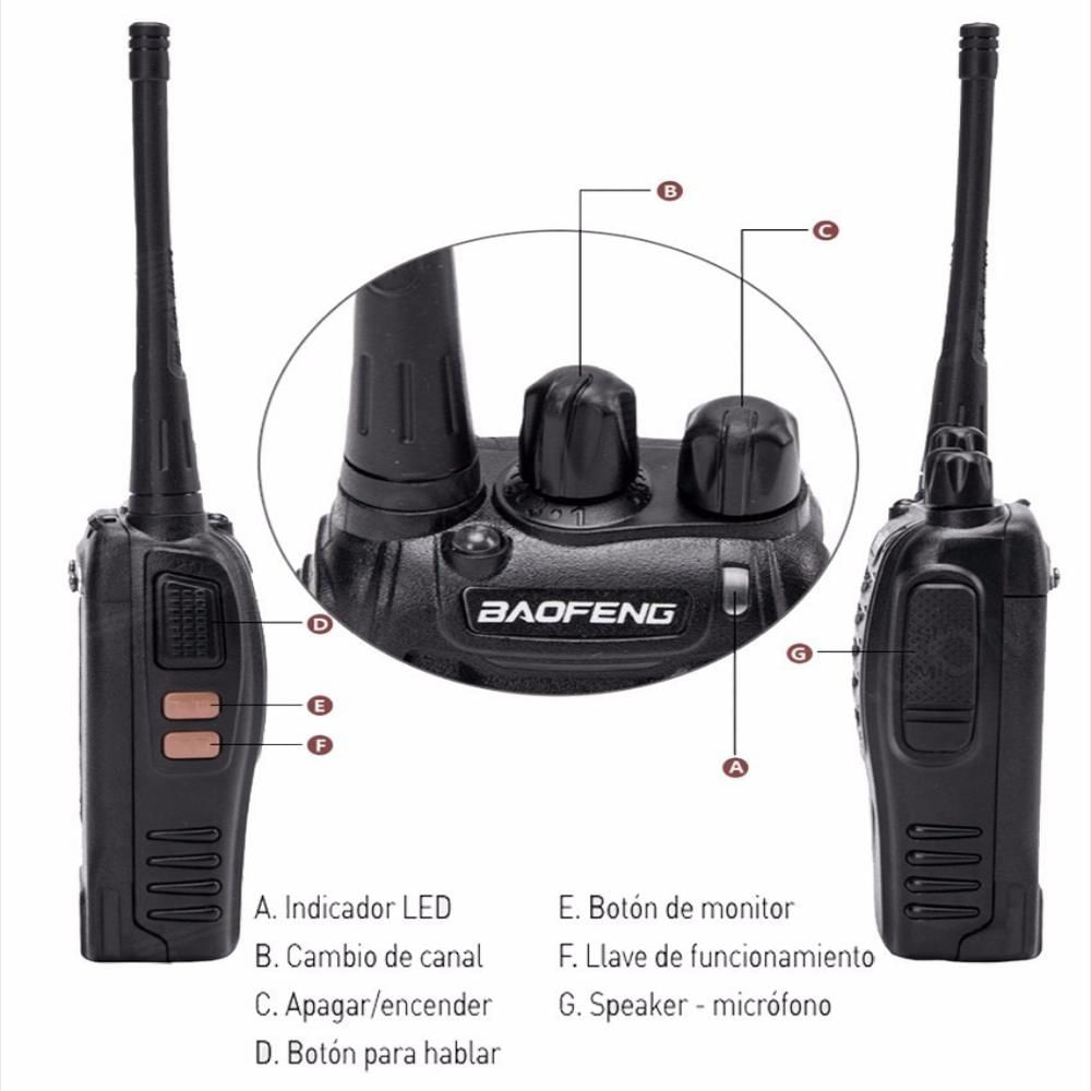 Walkie Talkies Baofeng 888s Radio Telf 4 Unid 50km img #2