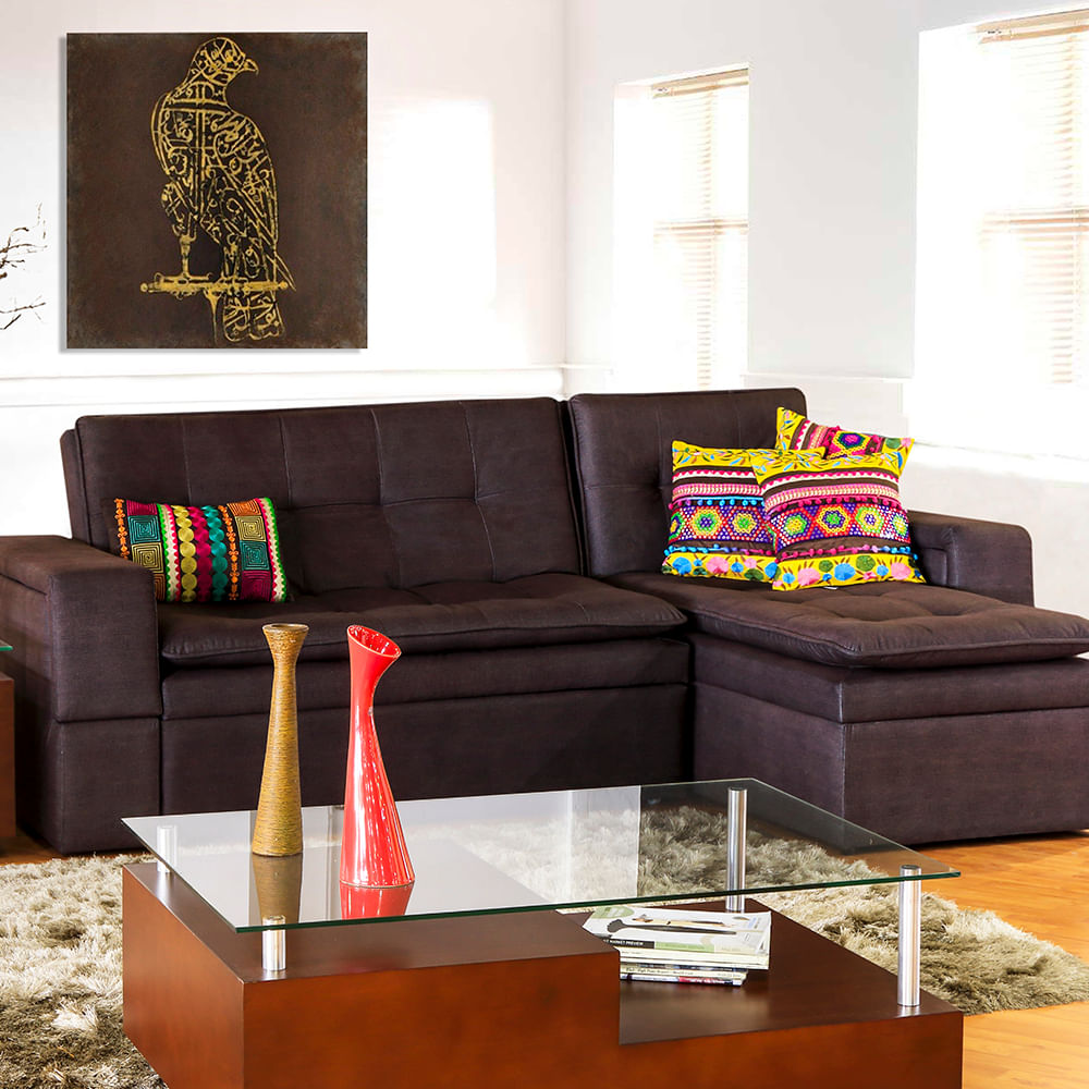 Sala Modular Amoblando Ethel Cuero Sintético Café img #5