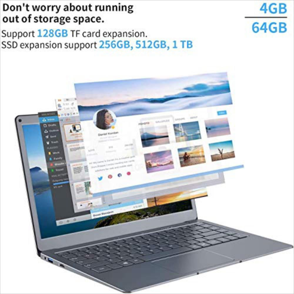 Portátil N3350 Cpu 4 Gb, 64 Gb 13.3 "Fhd img #5