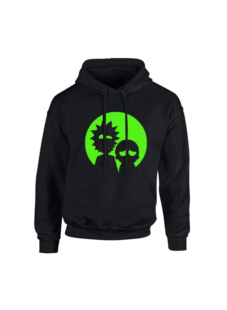 Buzo Rick And Morty Fan Con Capota Para Niño Negro img #1