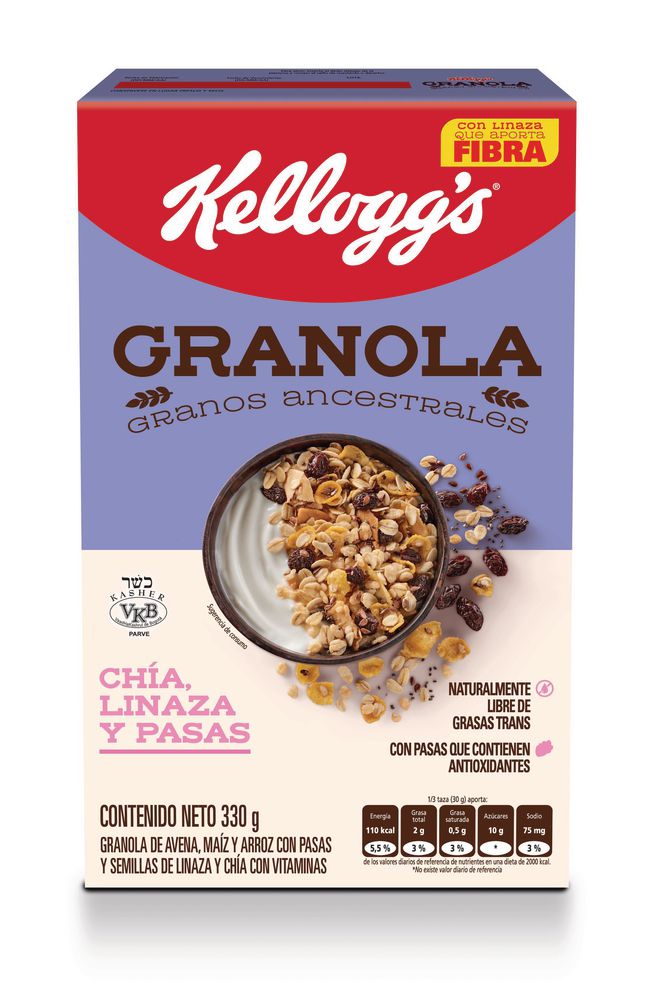 Granola ancestrales sabor chía linaza y pasas KELLOGGS 330 Gramo img #1