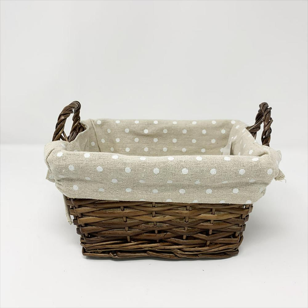 92659 Canasta Rect 22X15x11cm Cafe Tela Beige img #1