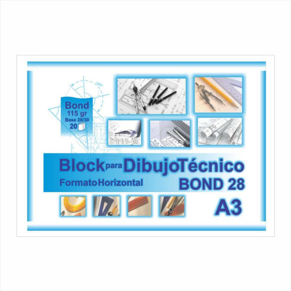 Block Papel Bond Formato Horizontal A3 img #1