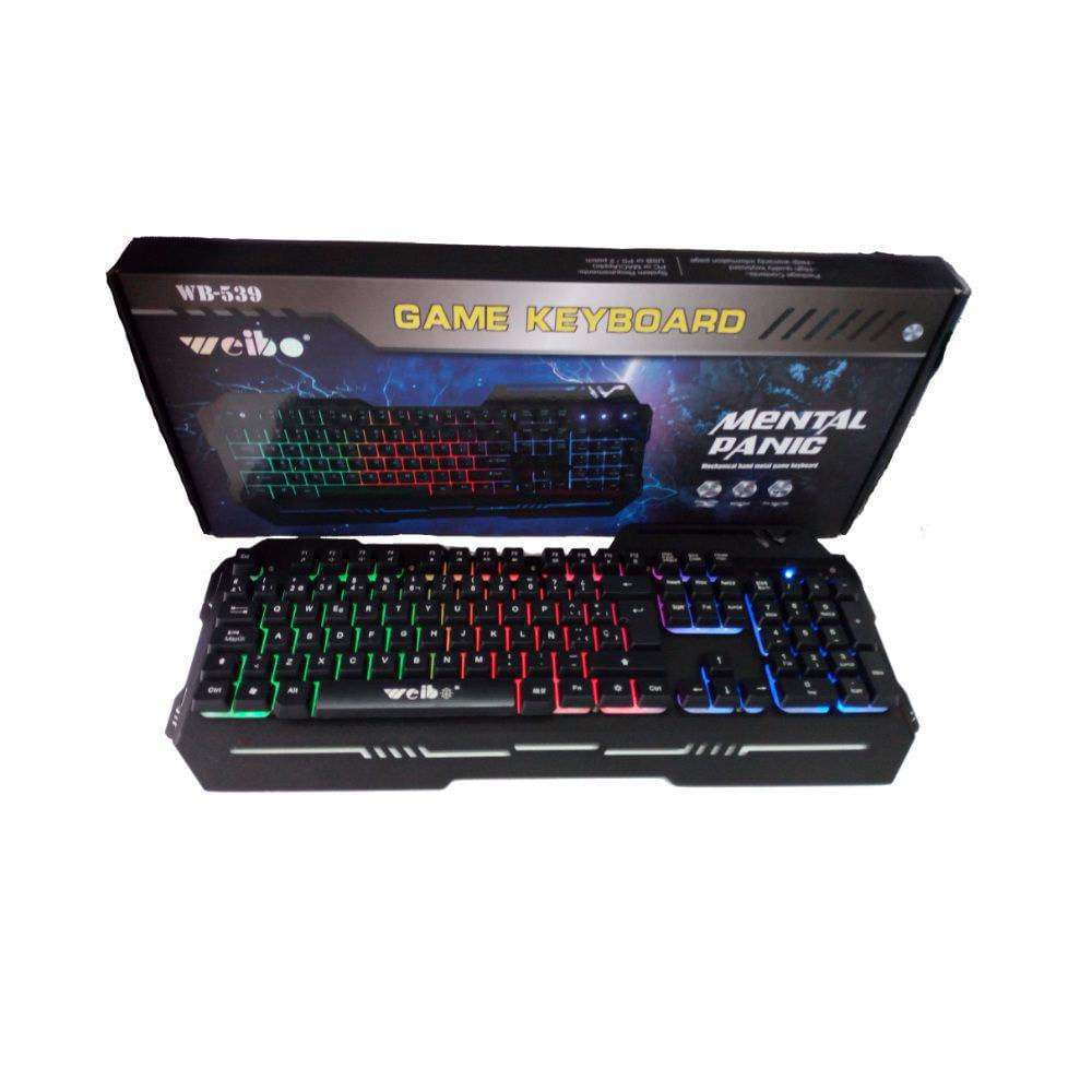 Teclado Gamer Metalico Wb 539 Luz Led Iluminado img #1