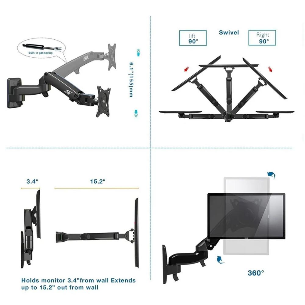 Soporte Para Tv Y Monitor 17 A 27 Pulgadas F150 Flexible img #4