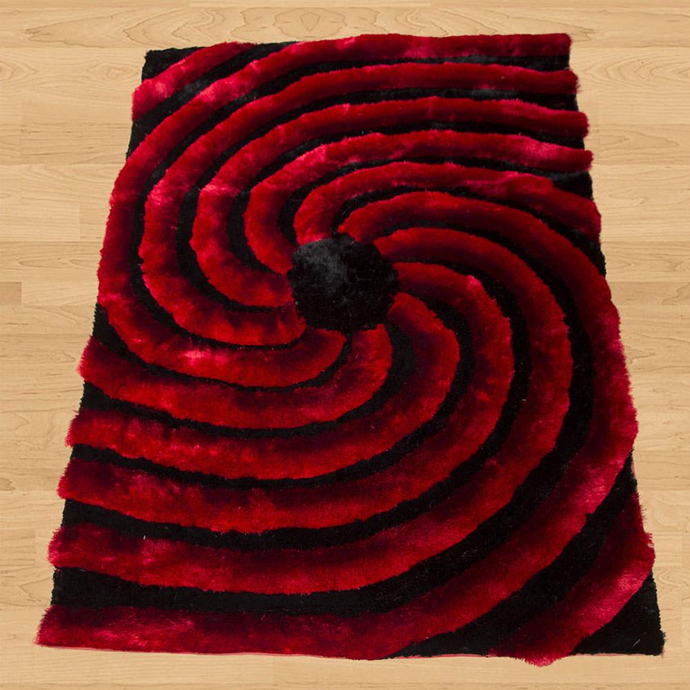 Tapete Moderno Rojo Y Negro De Sala 1.40 X 2 mts MiTapete img #2