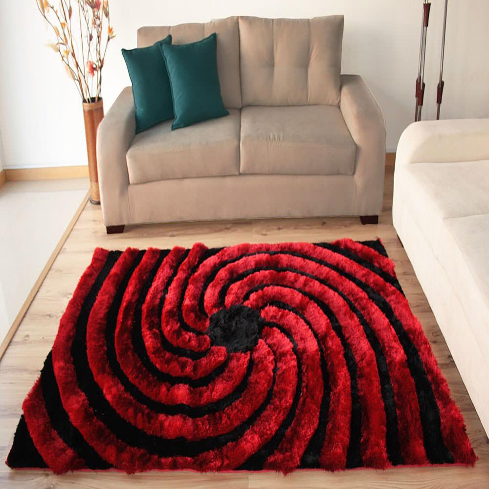 Tapete Moderno Rojo Y Negro De Sala 1.40 X 2 mts MiTapete img #3