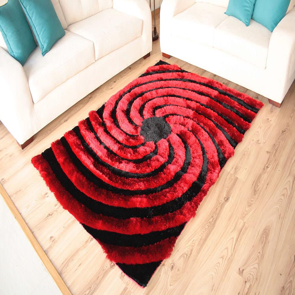 Tapete Moderno Rojo Y Negro De Sala 1.40 X 2 mts MiTapete img #4