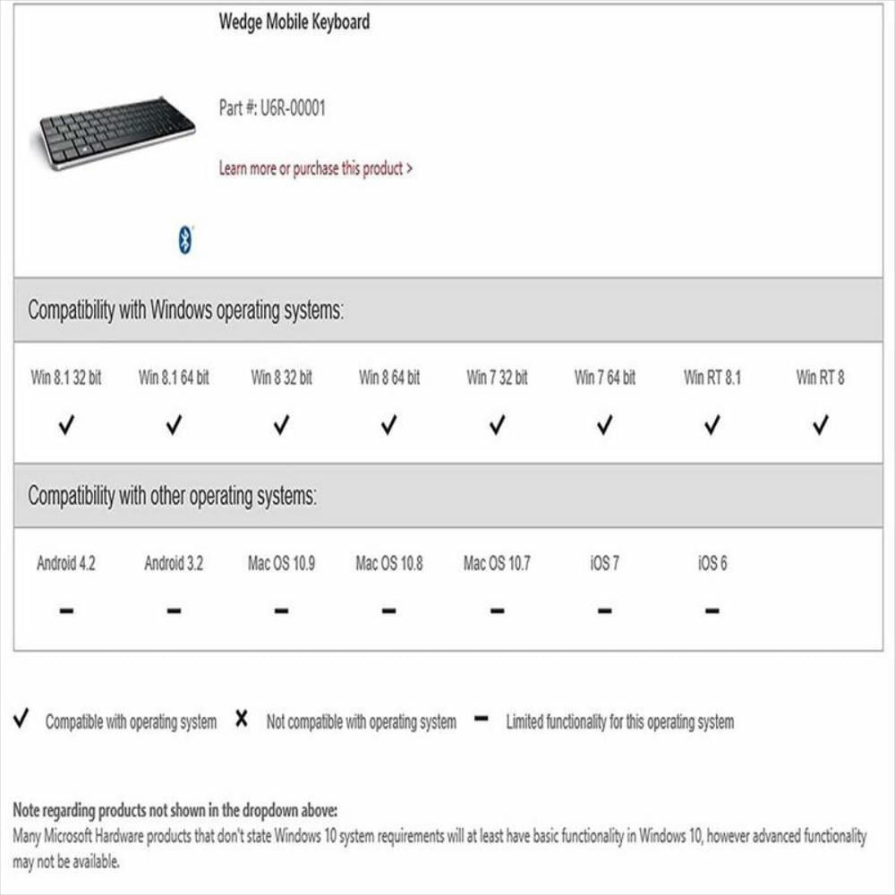 Teclado inalámbrico Bluetooth Microsoft Wedge img #4