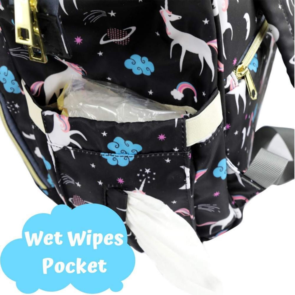 Pañalera Bebé Azul Mocilla Morral Multiusos Bolsillo Dispensador img #3