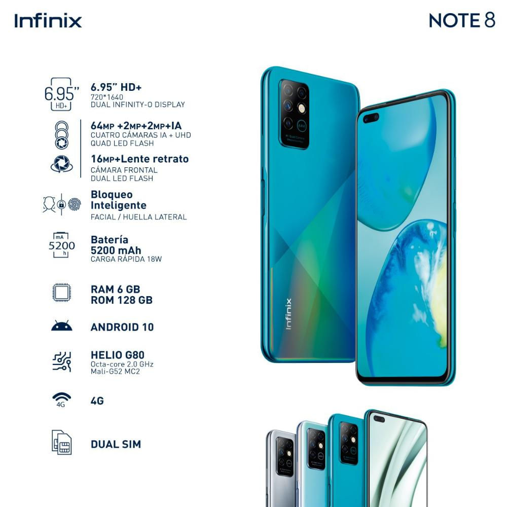 Celular Infinix Note 8 128Gb+6Ram Dual Sim Azul img #4