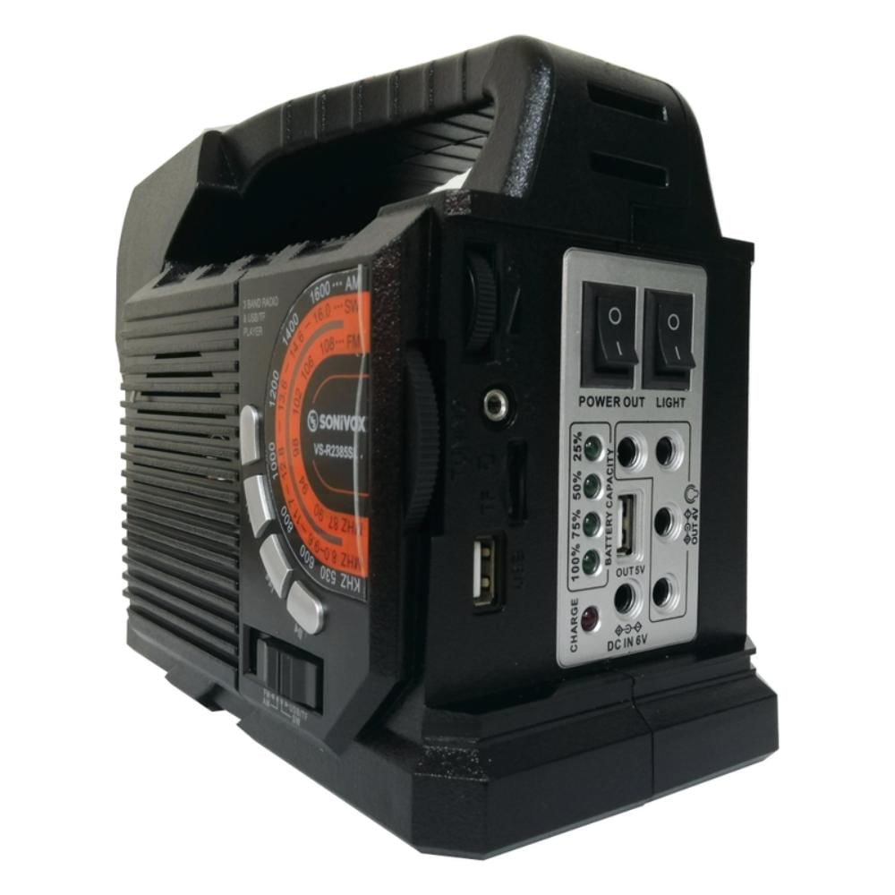 Radio Portátil Multifuncional Bluetooth Kit Solar 3 Led Usb img #3