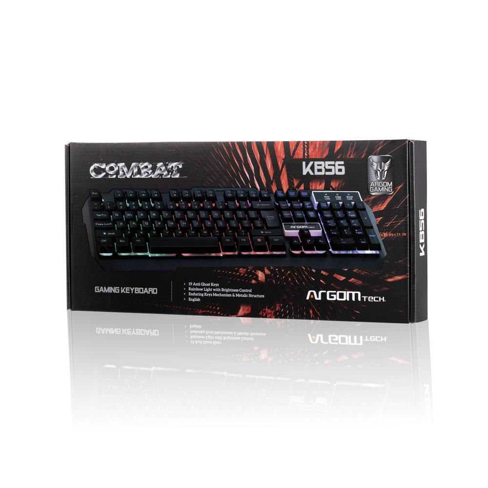 Teclado para juegos de combate USB Argomtech negro img #3