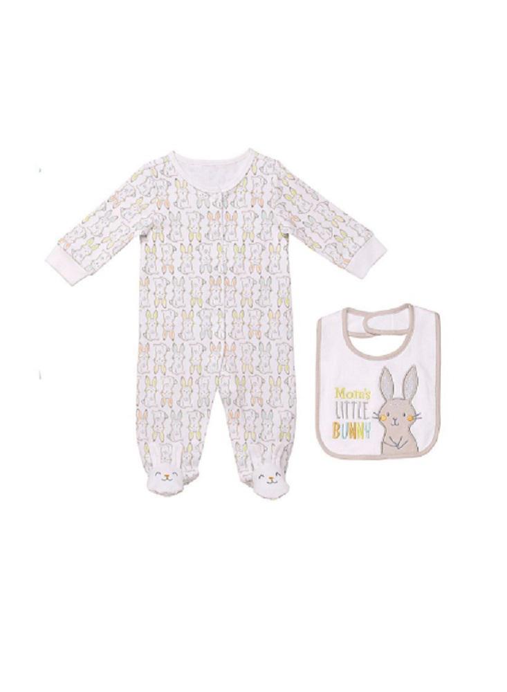 Conjunto Pijama Niño Babero Conejo Recién Nacido img #1
