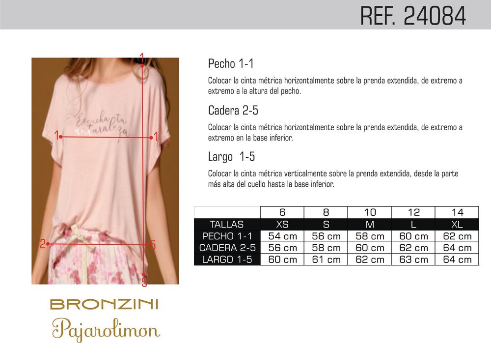 Camiseta Pijama Manga Corta Pa BRONZINI  24084 img #4