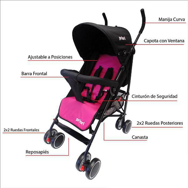 Paseador Multiposiciones Rosa PRIORI RS VENETO img #2
