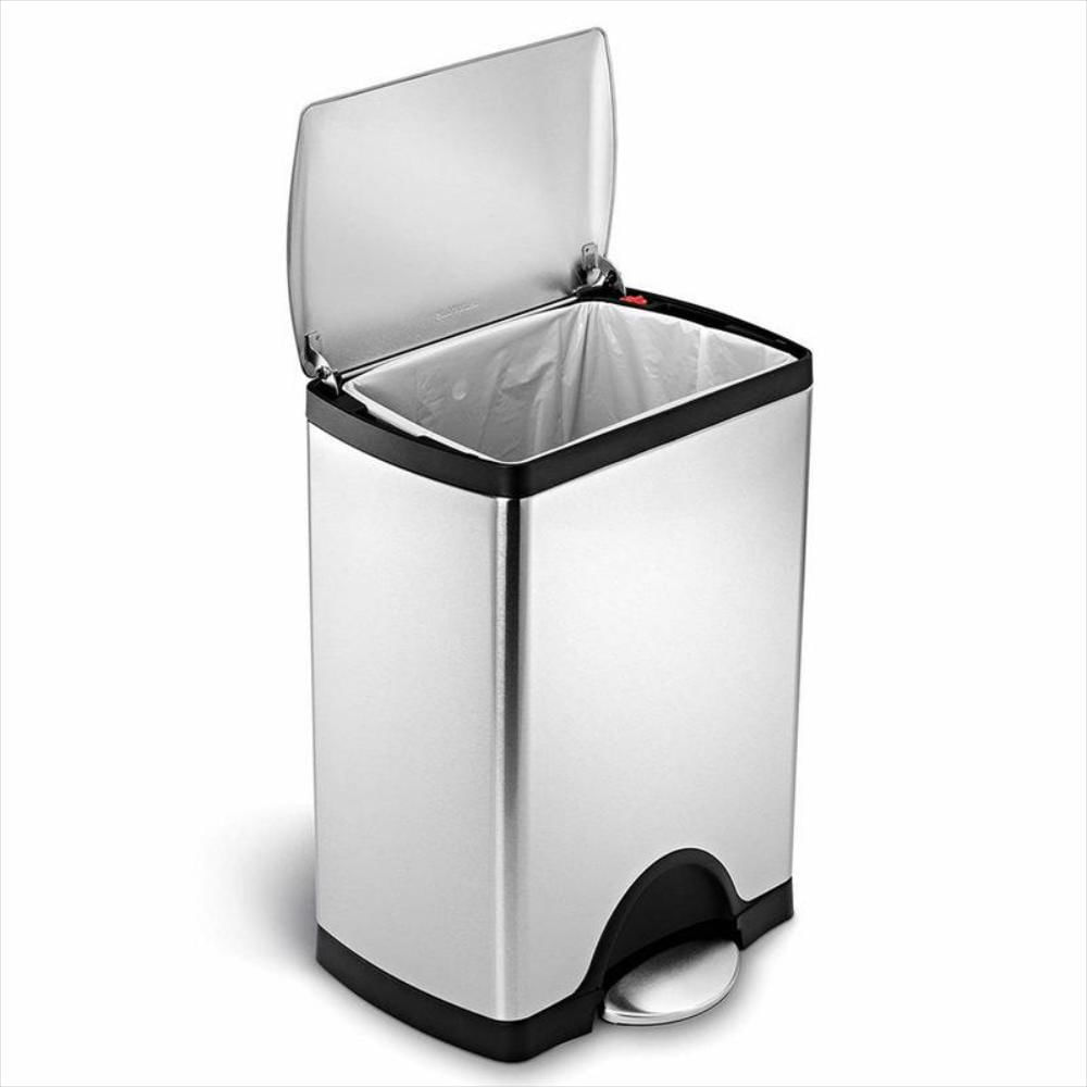 Cubo de basura para la cocina en acero inoxidable cepillado img #2